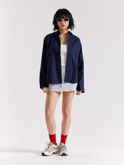 Dark Blue Poplin Shirt
